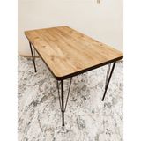 Bambeds Mobilya Atlantik Çam Desen Oval Yemek Masası 60x120 Modern Tasarım Kaliteli Malzeme
