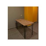 BAMBEDS MOBİLYA Bambeds Mobilya 70x110 Çam Metal Ayaklı Masa Mutfak Masası Çalışma Masası Bilgisayar Masası