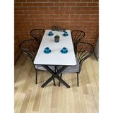 Bambeds Mobilya Masa Takımı, Yemek Masası, Mutfak Masası, Balkon Masası - 60X120 - Beyaz - 120x60
