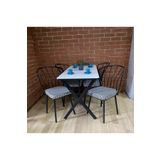 Bambeds Mobilya Masa Takımı, Yemek Masası, Mutfak Masası, Balkon Masası - 60X120 Beyaz 4 Güneş Sandalye