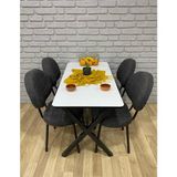 Bambeds Mobilya Masa Takımı, Yemek Masası, Mutfak Masası, Balkon Masası - 60X120 Beyaz