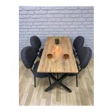 Bambeds Mobilya Masa Takımı, Yemek Masası, Mutfak Masası, Balkon Masası-60X120çam 4 Sandalye Koyugri
