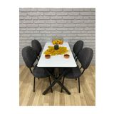 Bambeds Mobilya Masa Takımı, Yemek Masası, Mutfak Masası, Balkon Masası - 70X110 Beyaz