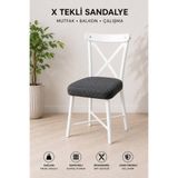 BAMBEDS MOBİLYA X Sandalye Tekli | Mutfak, Balkon ve Çalışma Sandalyesi | Metal Ayaklı Sandalye