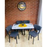 Bambeds Mobilya Yemek Masası Takımı 70X110 4lü Sandalye - Beyaz - 70 X 110