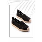 Bambi 02 K011179923 Siyah Süet Kadın Espadril Ayakkabı