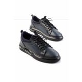 Bambi 03 E013470300 Lacivert Hakiki Deri Erkek Sneaker