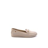 Bambi Bej Leather Kadın Loafer Ayakkabı K01087238403