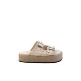 Bambi Bej Leather Kadın Terlik K04423050003