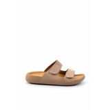 Bambi Bej Leather Kadın Terlik K04819011101