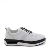 Bambi Beyaz Hakiki Deri Erkek Sneaker E01018250303