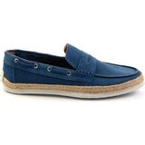 Bambi Blue Genuine Leather Men's Espadrilles E01863815502 - Mavi