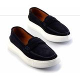 Bambi E01442000102 Lacivert Süet Hakiki Deri Erkek Casual Ayakkabı
