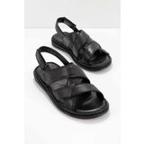 Bambi E05804024103 Siyah Leather Erkek Sandalet