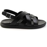 Bambi E05863955543 Siyah Leather Erkek Sandalet