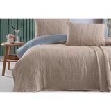 Bambi Frezya Yatak Örtüsü Seti - Çift Kişilik, Açık Somon-Mavi %80 Pamuk %20 Polyester, 225X240 +2 Adet 50X70 cm Yastık Kılıfı - 240 x 225 cm
