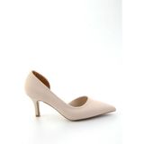 Bambi K01231363971 Bej Kadın Klasik Topuklu Ayakkabı