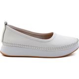 Bambi K01303018303 Beyaz Leather Kadın Casual Ayakkabı