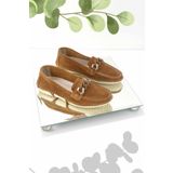 Bambi K01303316202 Camel Süet Deri Kadın Loafer Ayakkabı