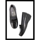 Bambi K01531123503 Siyah Siyah Kroko Leather Kadın Dolgu Topuklu Ayakkabı