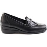 Bambi K01531254103 Siyah Leather Kadın Dolgu Topuklu Ayakkabı