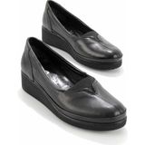 Bambi K015860601 Siyah Leather Kadın Casual Ayakkabı