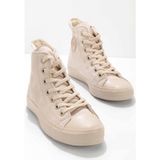 Bambi K018780177 Süet Bej Kadın Casual Ayakkabı