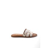 Bambi K04073101903 Bej Leather Kadın Terlik