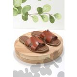 Bambi K04826050003 Turuncu Leather Kadın Terlik
