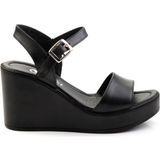 Bambi K05040030403 Siyah Leather Kadın Sandalet