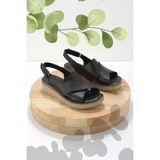 Bambi K05281203003 Siyah Leather Kadın Sandalet