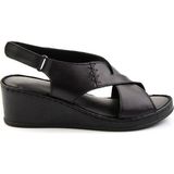 Bambi K05552001203 Siyah Taba Leather Kadın Sandalet