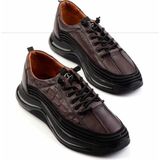 Bambi Kahve Hakiki Deri Erkek Sneaker E01018240203