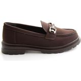 Bambi Kahve Mat Saten Kadın Loafer Ayakkabı K01179828120