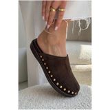 Bambi Kahve Süet Kadın Terlik K04824262672