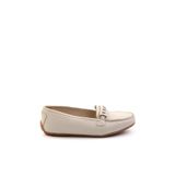 Bambi Krem Hakiki Deri Kadın Loafer Ayakkabı K01087230403