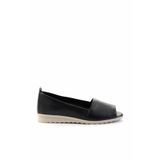 Bambi Mat Siyah Leather Kadın Espadril K01582664003