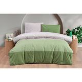 Bambi Sawon %100PAMUK, Nefes Alabilen, Ranforce Tek Kişilik Nevresim Takımı 160X220 Nevresim, 180X240 Çarşaf, 50X70 Yastık Çift Taraflı Kullanım - Yeşil - Krem - 160 x 220 cm
