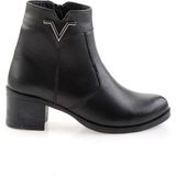 Bambi Siyah Hakiki Deri Kadın Bot & Bootie K02286701303