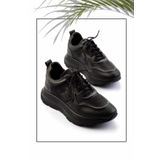 Bambi Siyah Hakiki Deri Kadın Sneaker K01480224203