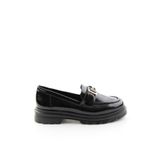 Bambi Siyah Kırışık Rugan Kadın Loafer Ayakkabı K01997011312