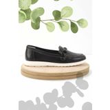 Bambi Siyah Leather Kadın Loafer Ayakkabı K01269354603