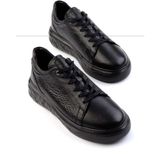 Bambi Siyah Napa Deri Erkek Sneaker E01863641243