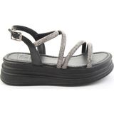 Bambi Siyah Platin Kadın Sandalet K05404066087 - Siyah - Platin