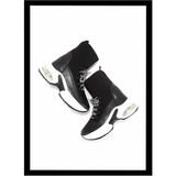 Bambi Siyah Simli Kadın Sneaker K02932402378