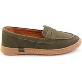 Bambi Yeşil Hakiki Deri Kadın Loafer Ayakkabı K01045050401