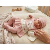Bambik Baby Zuhu 0-3 Ay Kız Bebek Hastane Çıkışı 5'li Set - %100 Pamuklu Raporlu Arılı Yenidoğan Zıbın Takımı - 0 - 3 Ay - Beyaz