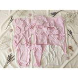 Bambik Mini Cayzen Dantelli Kız Baby Shower & Hastane Çıkışı 10'lu Bebek Seti (0-3 Ay - %100 Pamuk) - 0 - 3 Ay - Pembe