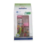 Bambino 2'Li 225 ml ve 125 ml Pembe Cam Biberon Seti