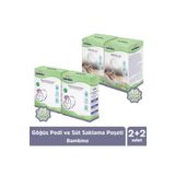 Bambino Göğüs Pedi ve Süt Saklama Poşeti Seti 2+2